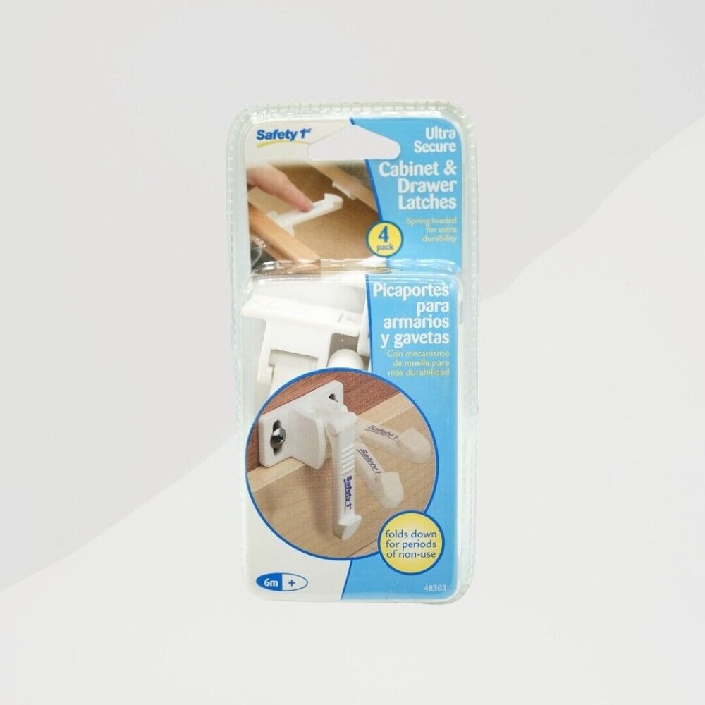 New Safety 1st‎ Cabinet and Drawer Latches, 4 pack Child Safety Locks Baby Proof